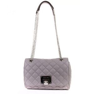 Michael Kors Vivianne quilted pearl grey handbag